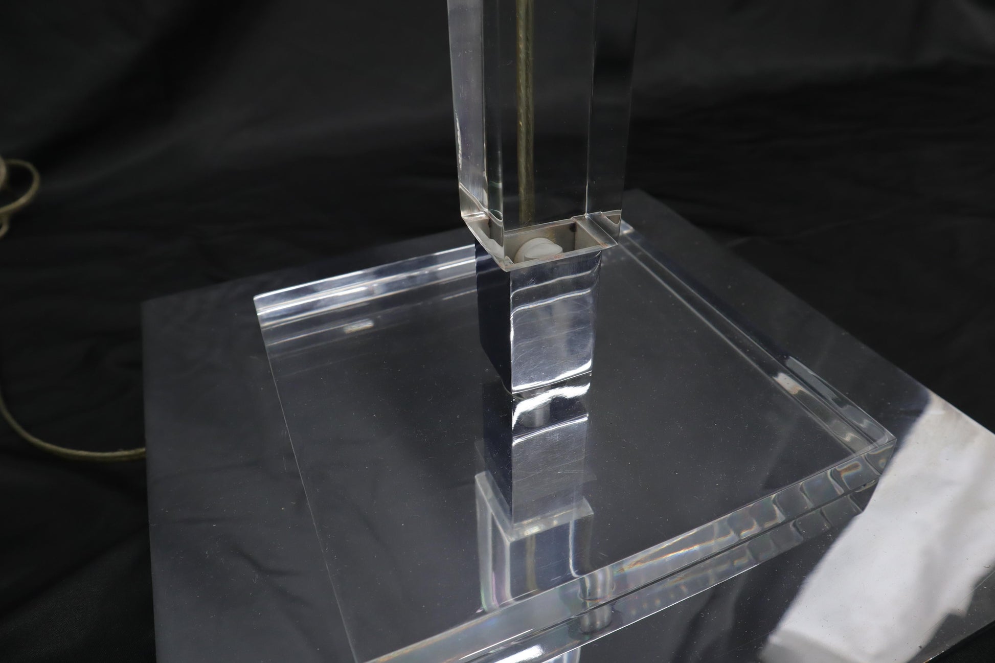 EstablishedLines Mid-Century Modern Lucite Base Adjustable Floor Lamp