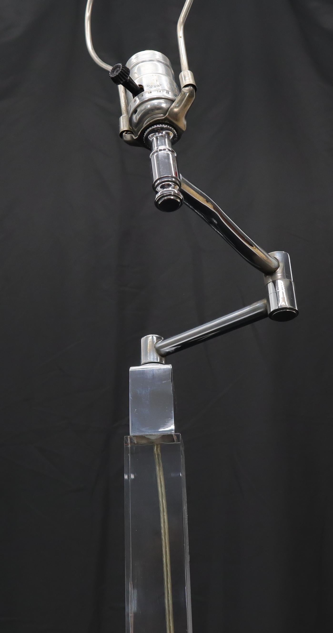 EstablishedLines Mid-Century Modern Lucite Base Adjustable Floor Lamp