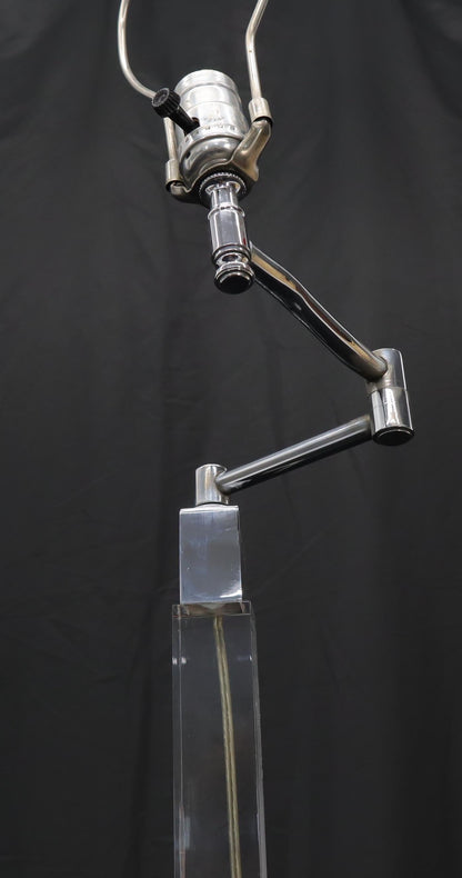 EstablishedLines Mid-Century Modern Lucite Base Adjustable Floor Lamp