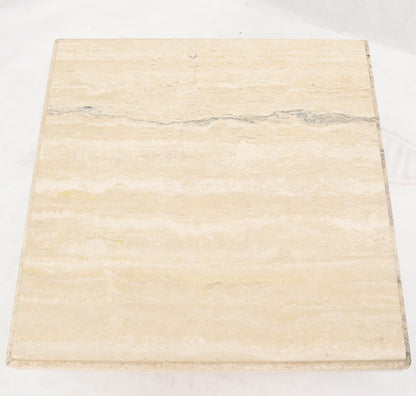 EstablishedLines Square Italian Mid-Century Modern Travertine Side Table