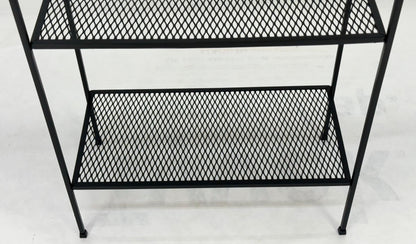 Frederick Weinberg Iron White Enamel & Wire Mesh Shelves Etagere Wall Unit MINT!
