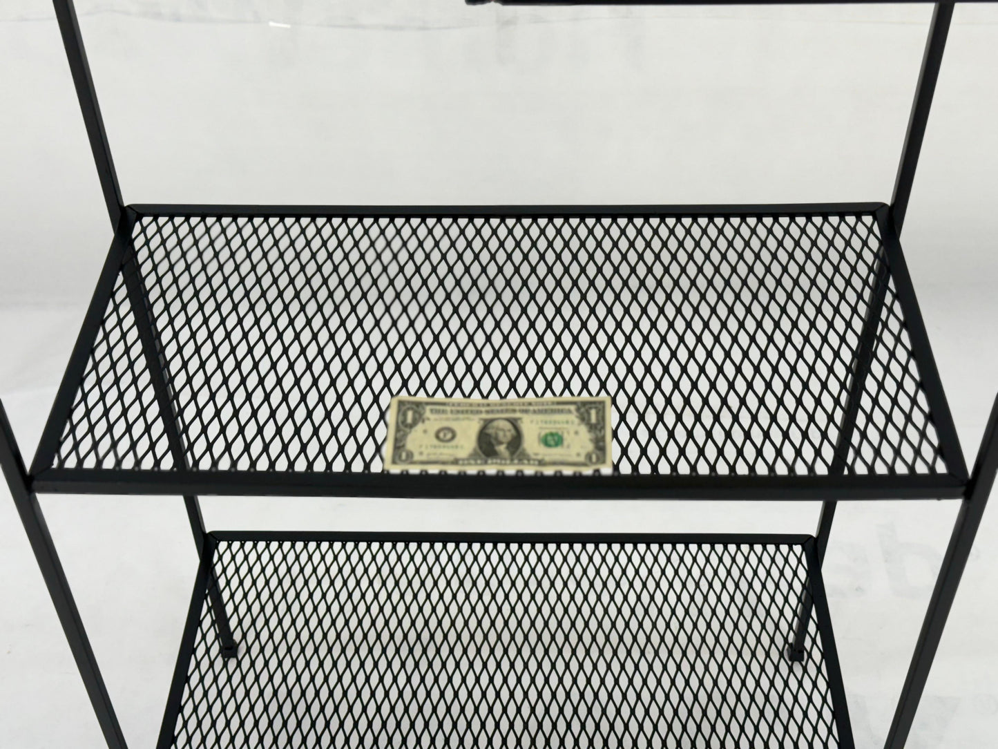 Frederick Weinberg Iron White Enamel & Wire Mesh Shelves Etagere Wall Unit MINT!