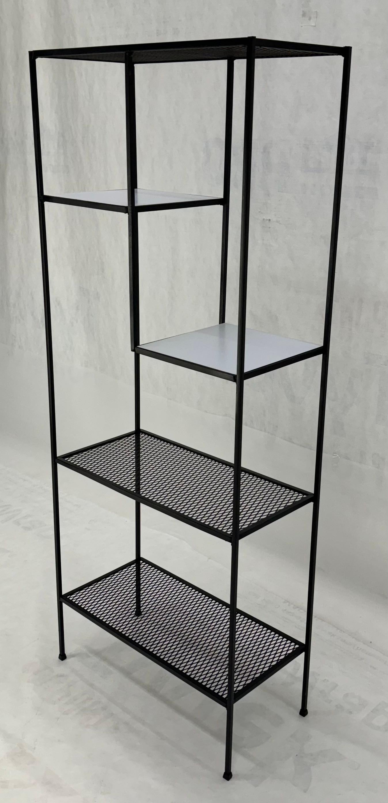 Frederick Weinberg Iron White Enamel & Wire Mesh Shelves Etagere Wall Unit MINT!
