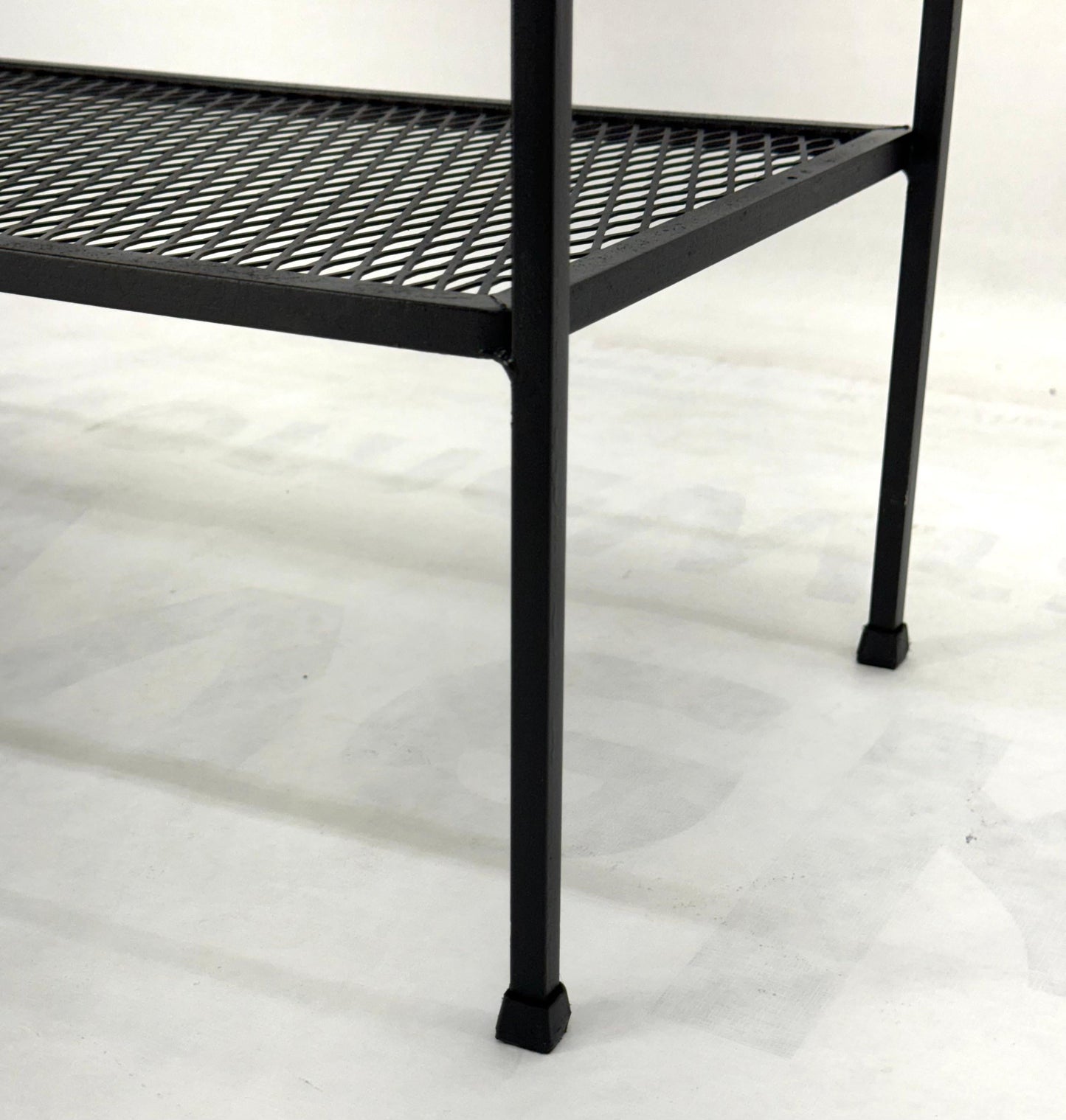 Frederick Weinberg Iron White Enamel & Wire Mesh Shelves Etagere Wall Unit MINT!