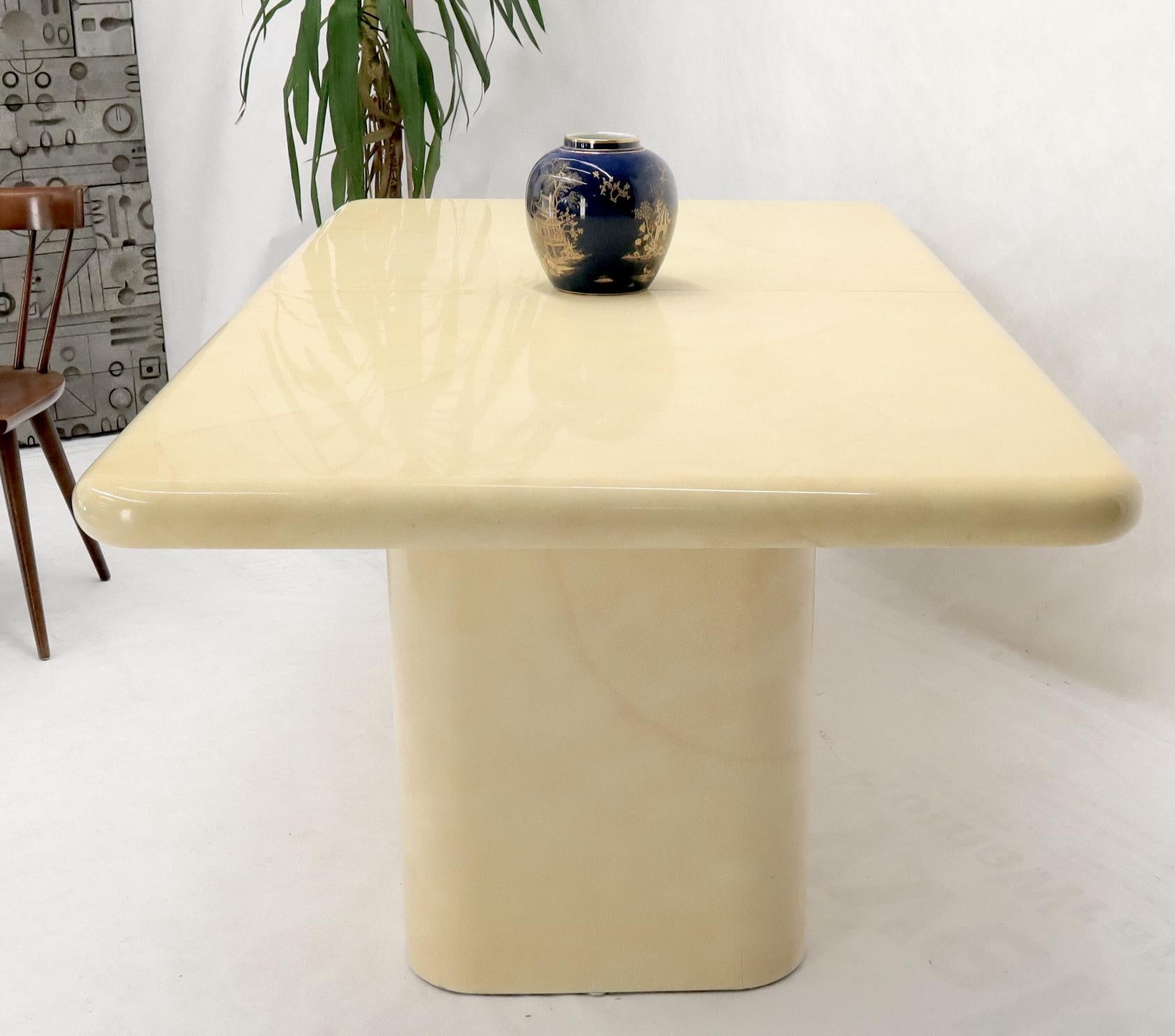 EstablishedLines Expandable Extra Long Faux Lacquered Goat Skin Dining Conference Table