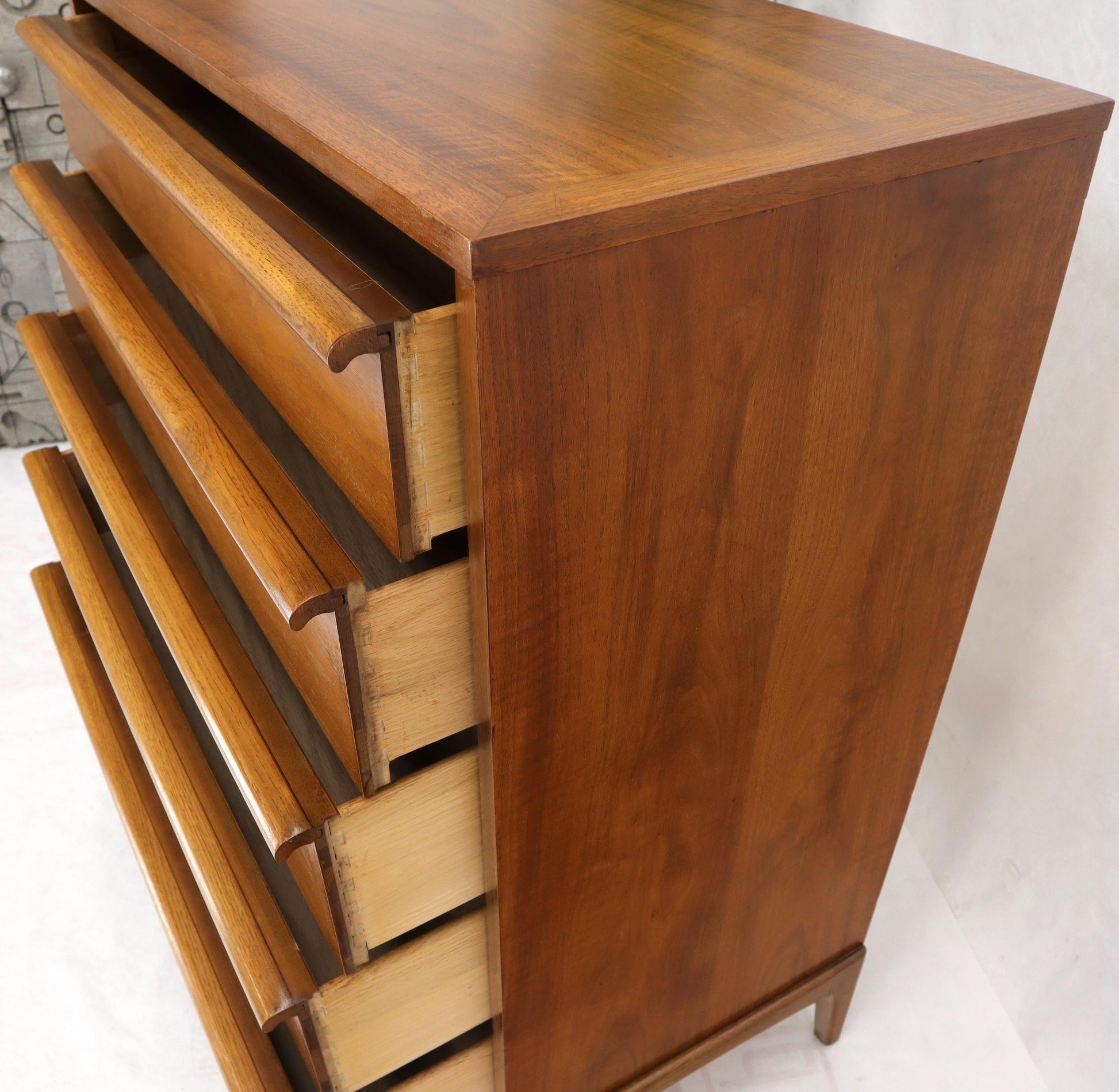 EstablishedLines Super Clean Light American Walnut High Chest of Drawers