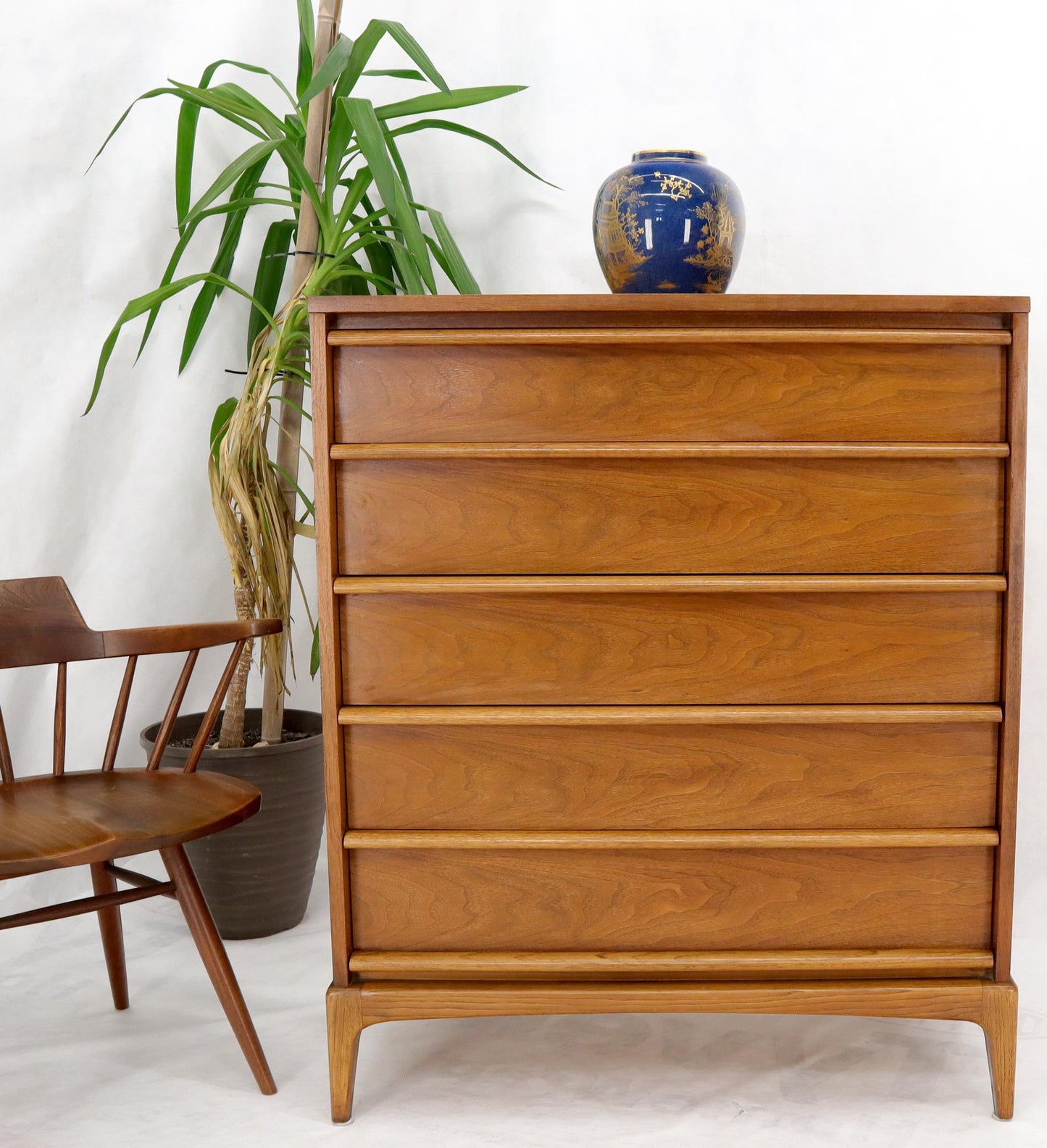 EstablishedLines Super Clean Light American Walnut High Chest of Drawers