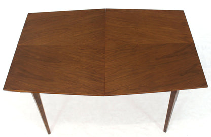 Danish Mid-Century Modern Walnut Wide Rectangle Dining Table 2 Extension Boards