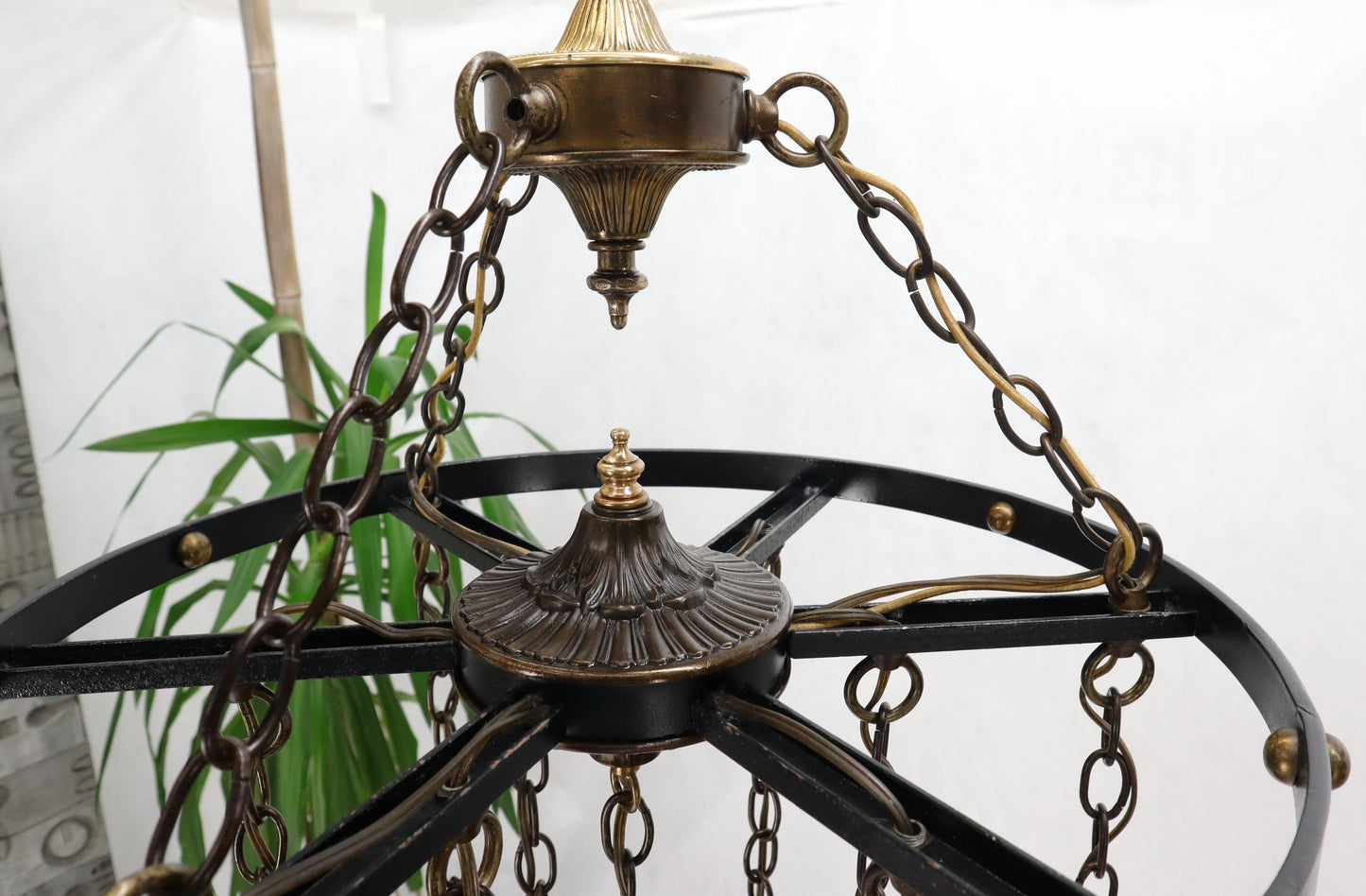 Ruby & Amber Globes on Chain Chandelier Light Fixture