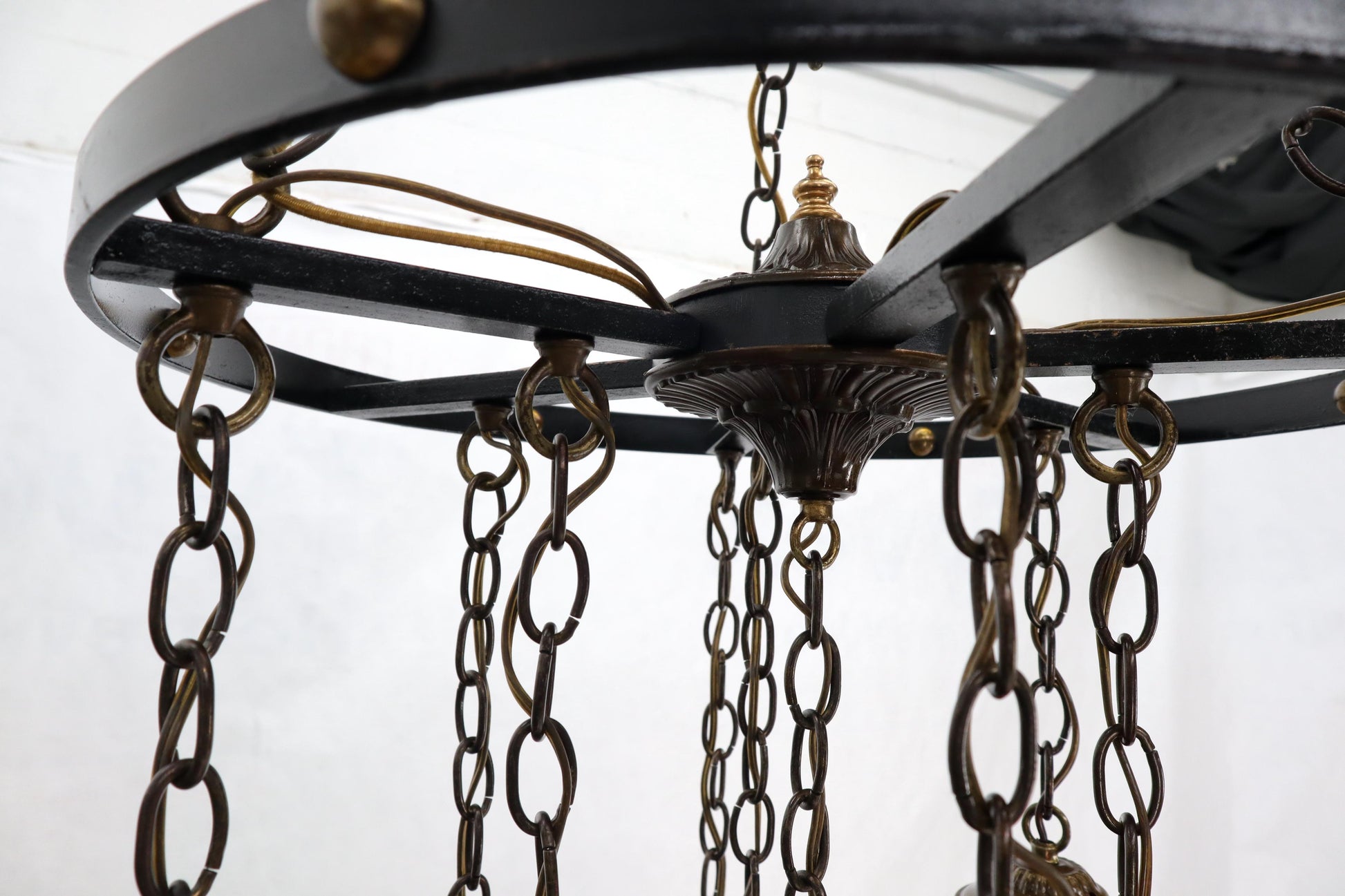 EstablishedLines Ruby & Amber Globes on Chain Chandelier Light Fixture