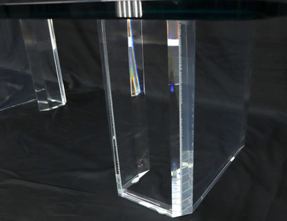 EstablishedLines Lucite Base Glass Top Compact Rectangular Coffee Table