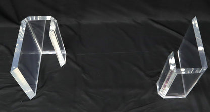 EstablishedLines Lucite Base Glass Top Compact Rectangular Coffee Table