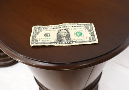EstablishedLines Pair of Round Barrel Shape One Door Compartment End tables Night Stands
