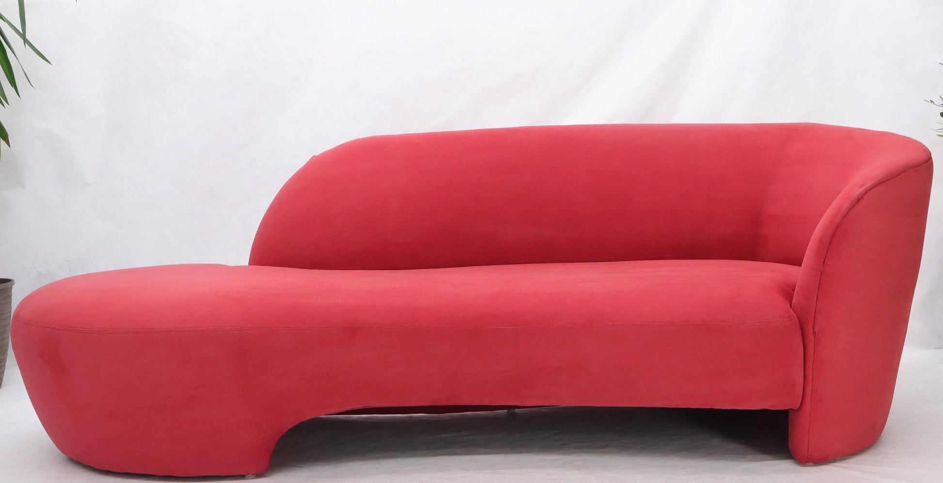 EstablishedLines Red Suede Weiman Preview Chaise Lounge Cloud Sofa