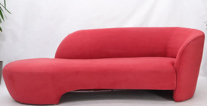 EstablishedLines Red Suede Weiman Preview Chaise Lounge Cloud Sofa