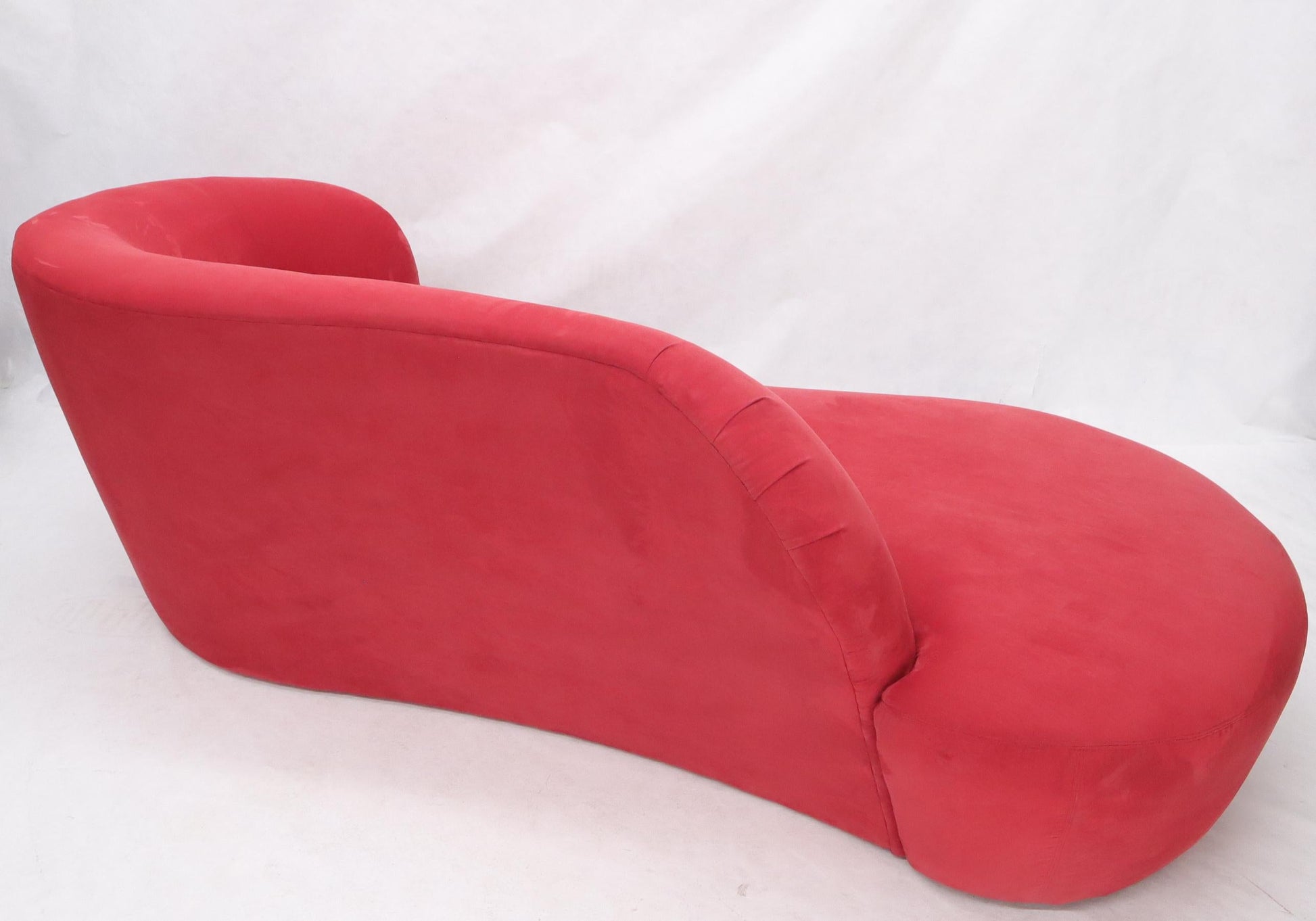 EstablishedLines Red Suede Weiman Preview Chaise Lounge Cloud Sofa