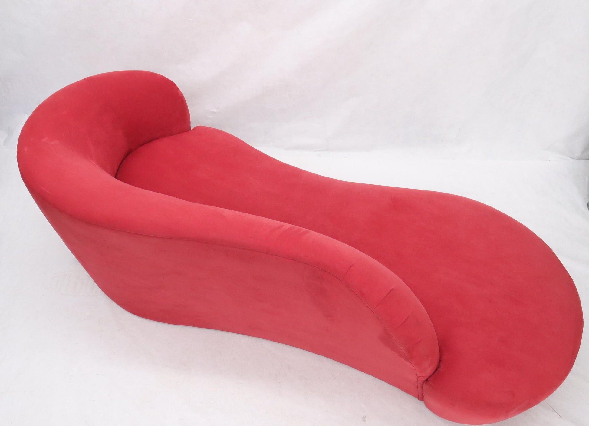 EstablishedLines Red Suede Weiman Preview Chaise Lounge Cloud Sofa