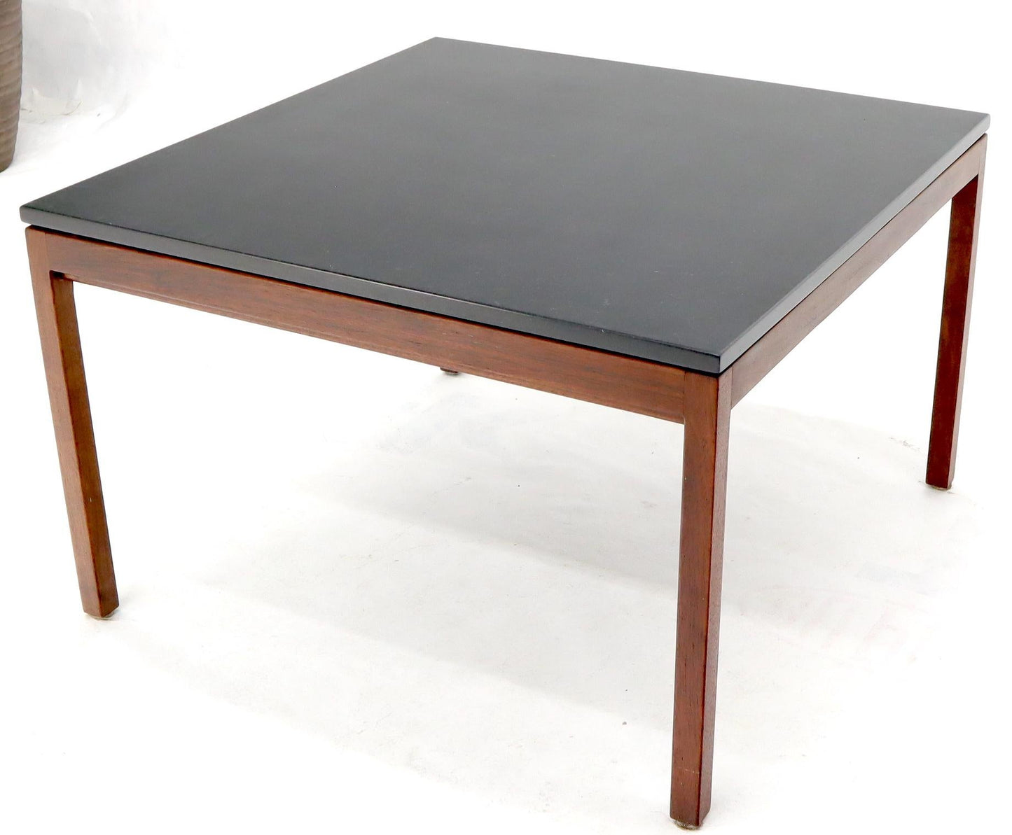 EstablishedLines Square Slate Top Walnut Base Coffee Table by Jens Risom