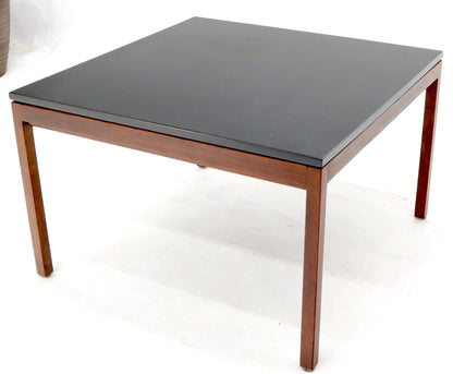 EstablishedLines Square Slate Top Walnut Base Coffee Table by Jens Risom