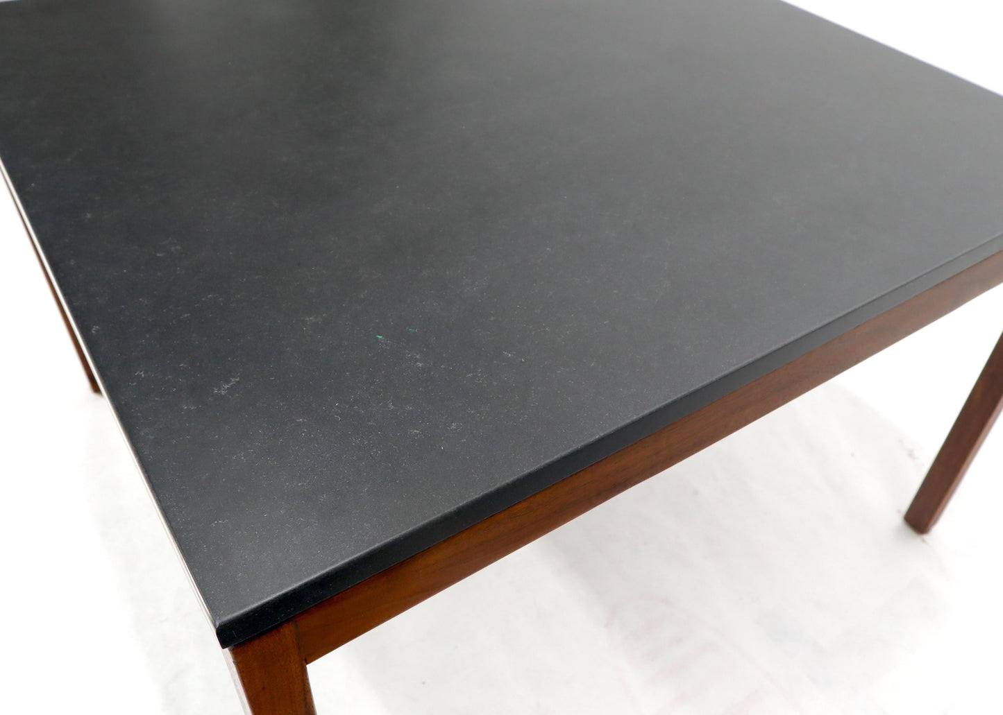 EstablishedLines Square Slate Top Walnut Base Coffee Table by Jens Risom