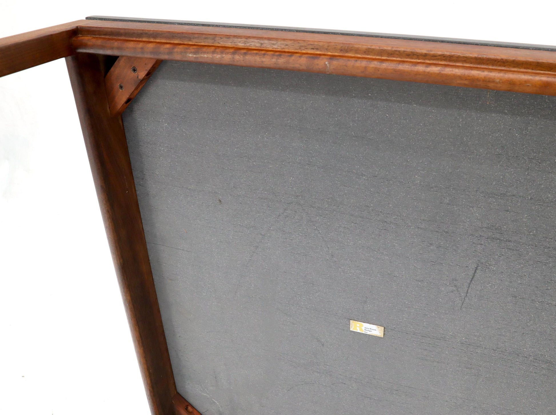 EstablishedLines Square Slate Top Walnut Base Coffee Table by Jens Risom