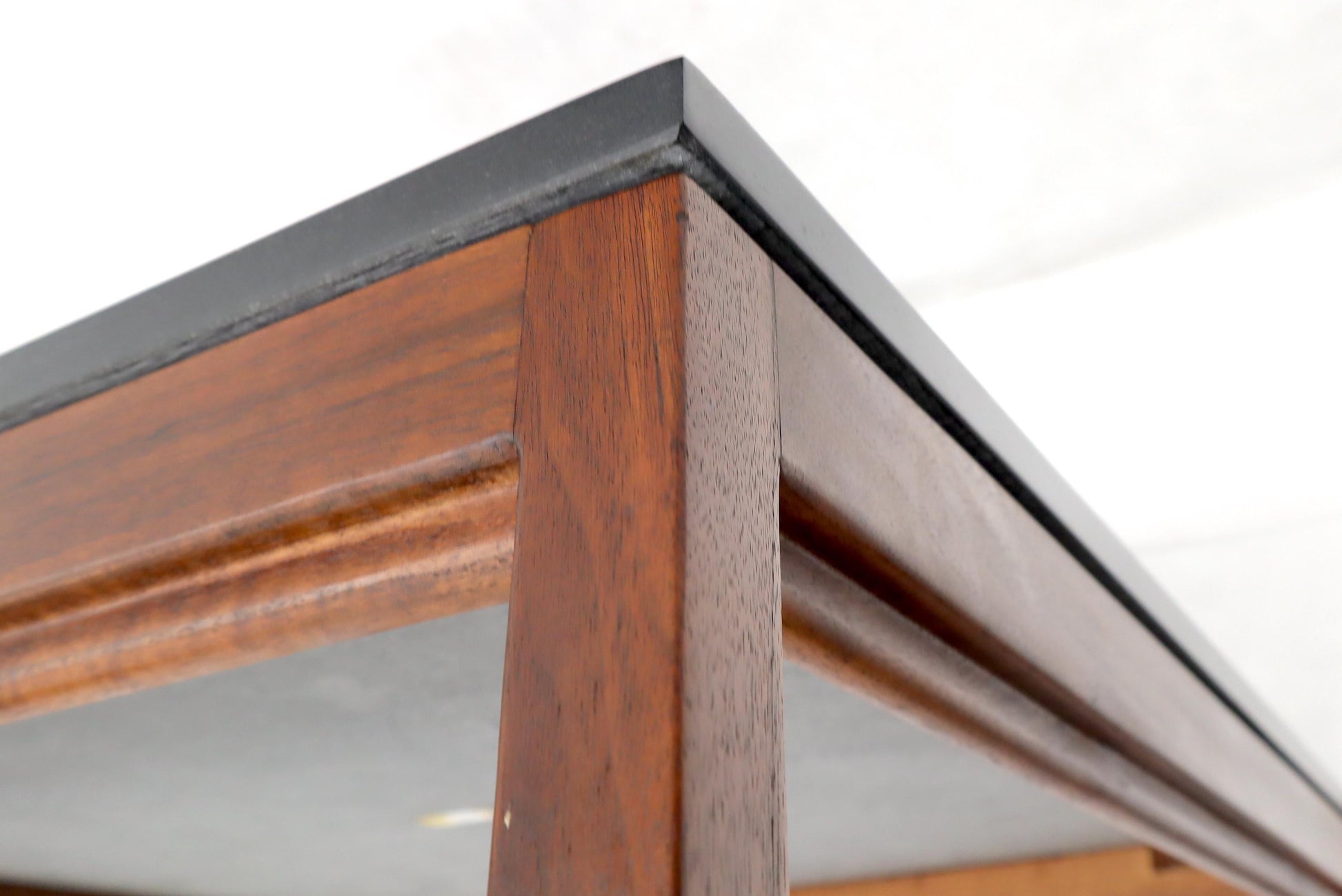 EstablishedLines Square Slate Top Walnut Base Coffee Table by Jens Risom