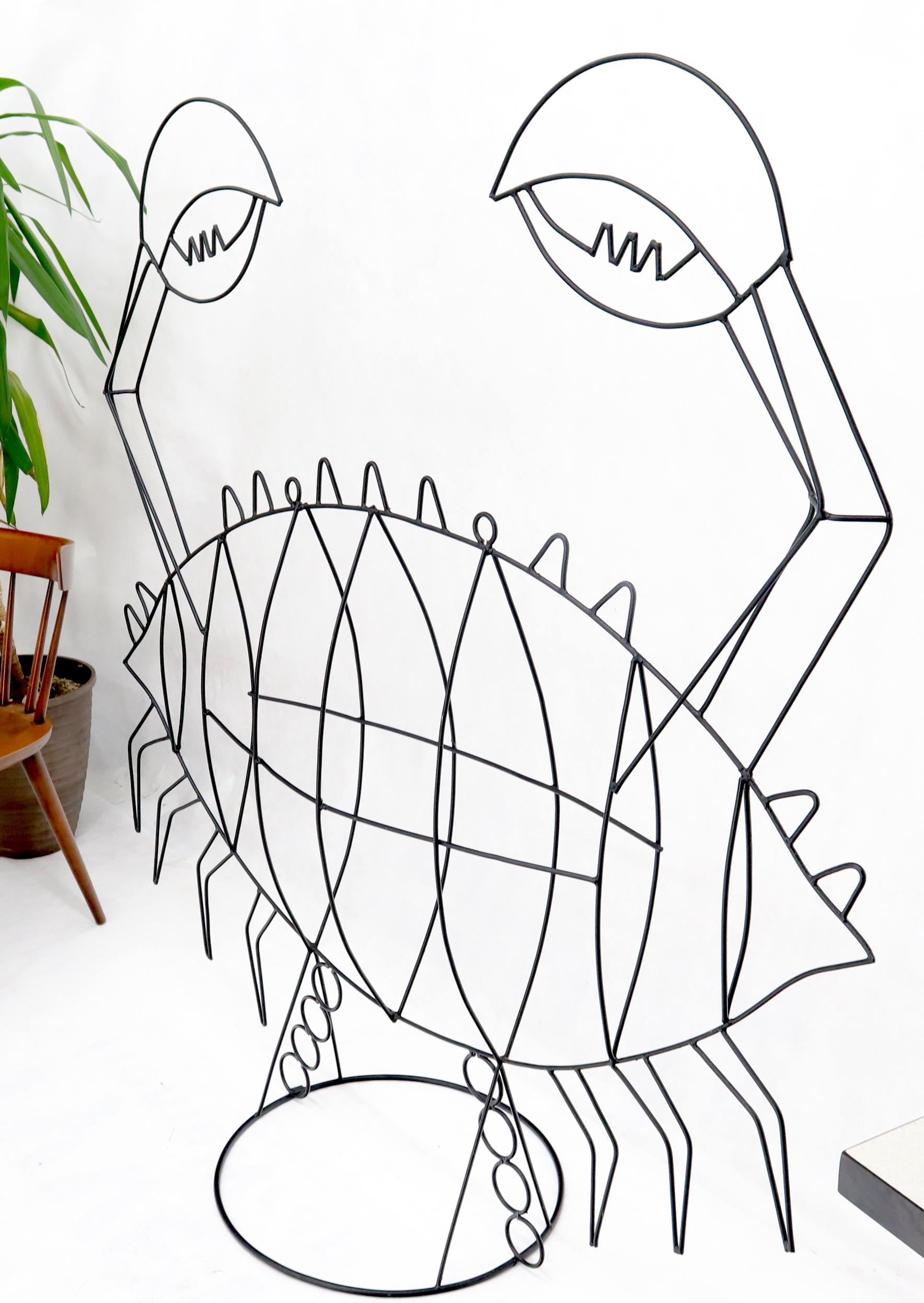 EstablishedLines Large Room Size Wire Crab Sculpture John Risley Decor