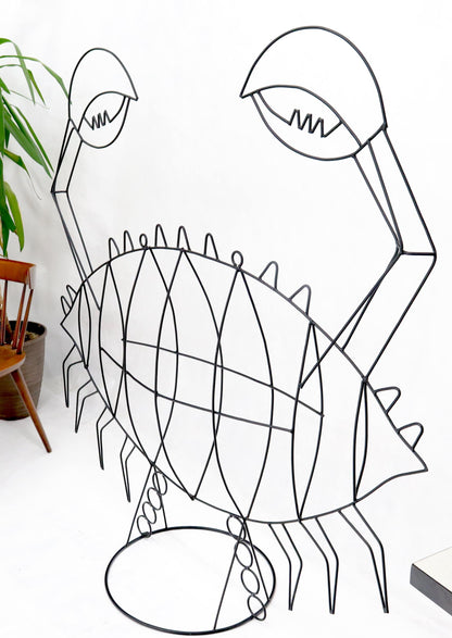 EstablishedLines Large Room Size Wire Crab Sculpture John Risley Decor