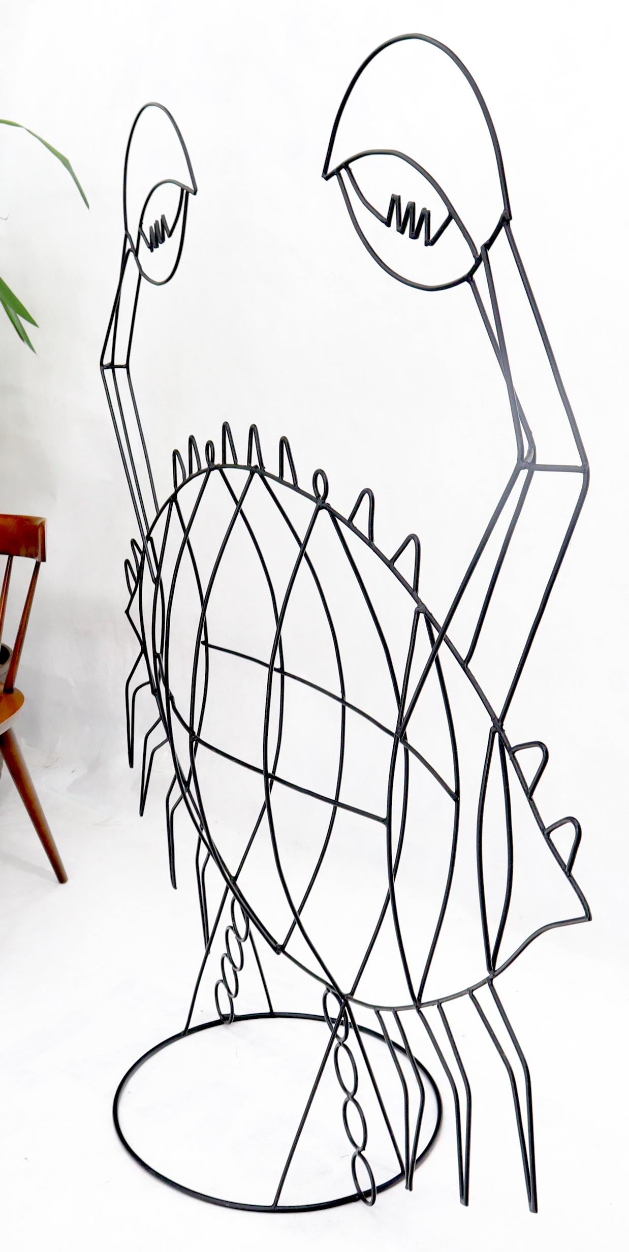 EstablishedLines Large Room Size Wire Crab Sculpture John Risley Decor