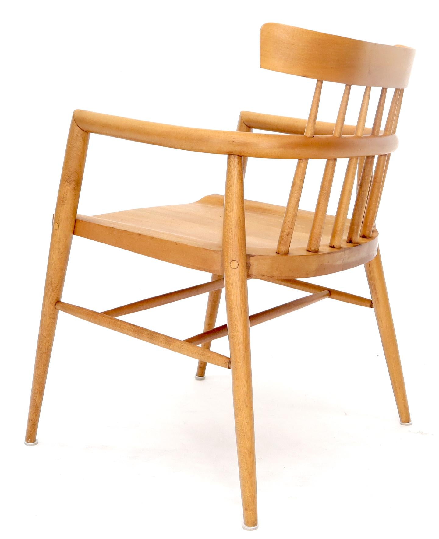 EstablishedLines Solid Birch Barrel Back Bent Wood Spindle Back Armchair Desk Chair