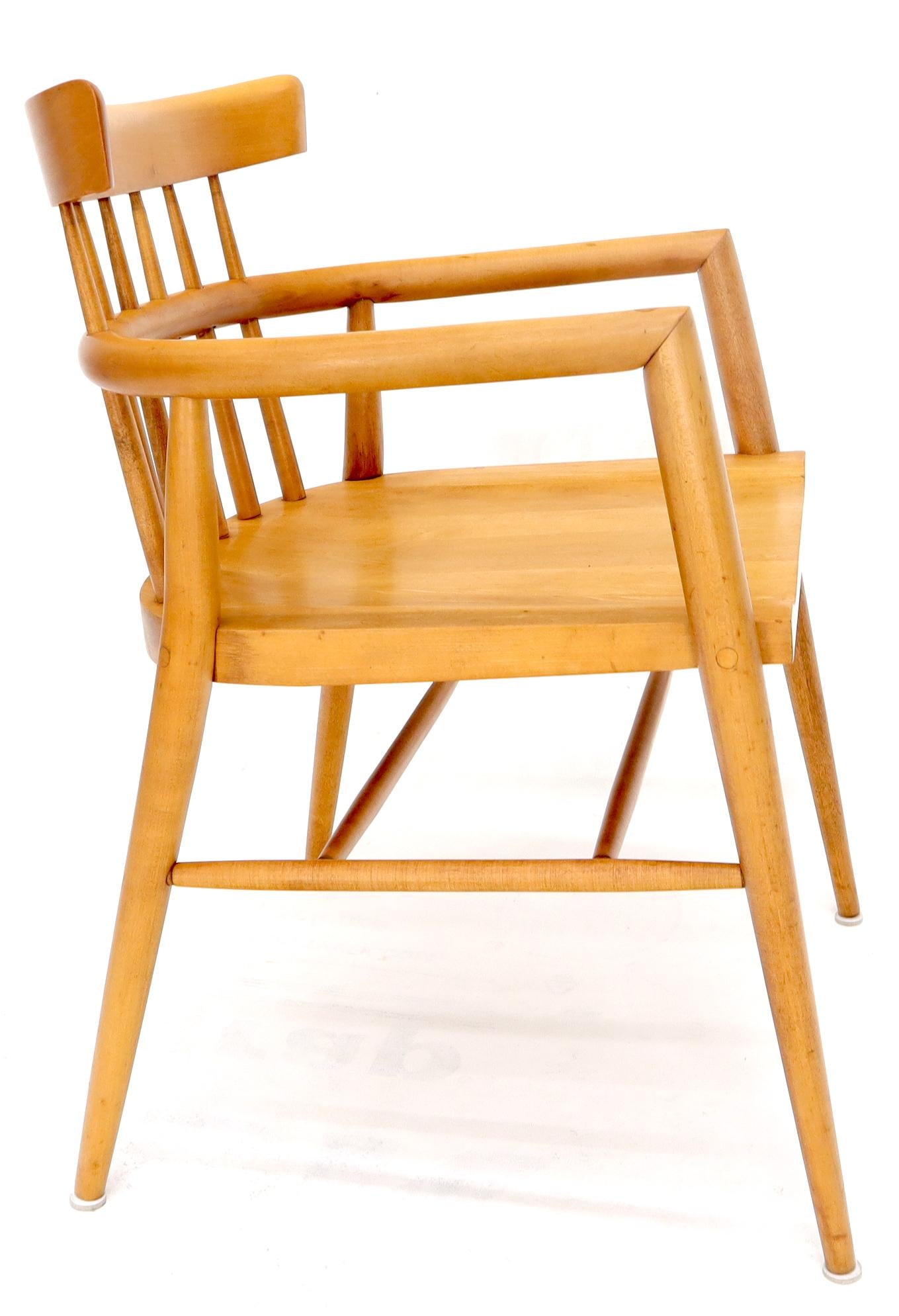 EstablishedLines Solid Birch Barrel Back Bent Wood Spindle Back Armchair Desk Chair