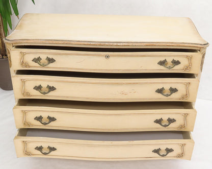 EstablishedLines Shabby Chic Gold Decorated Off White Painted French Provincial Dresser