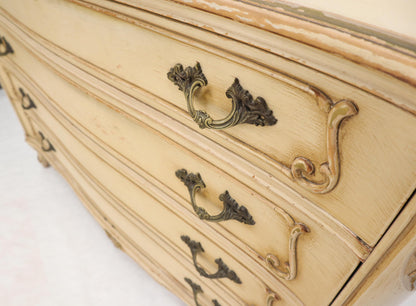 EstablishedLines Shabby Chic Gold Decorated Off White Painted French Provincial Dresser