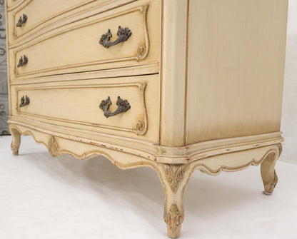EstablishedLines Shabby Chic Gold Decorated Off White Painted French Provincial Dresser