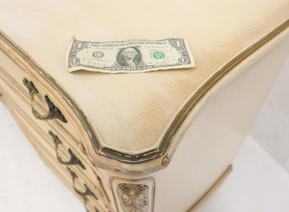 EstablishedLines Shabby Chic Gold Decorated Off White Painted French Provincial Dresser