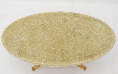 EstablishedLines Abalone Shell Cast in Resin Oval Top Coffee Table on X-Shape Base