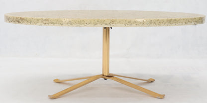 EstablishedLines Abalone Shell Cast in Resin Oval Top Coffee Table on X-Shape Base