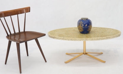 EstablishedLines Abalone Shell Cast in Resin Oval Top Coffee Table on X-Shape Base