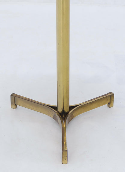 Round Marble Top Tripod Brass Base Legs Occasional Butler Side Table