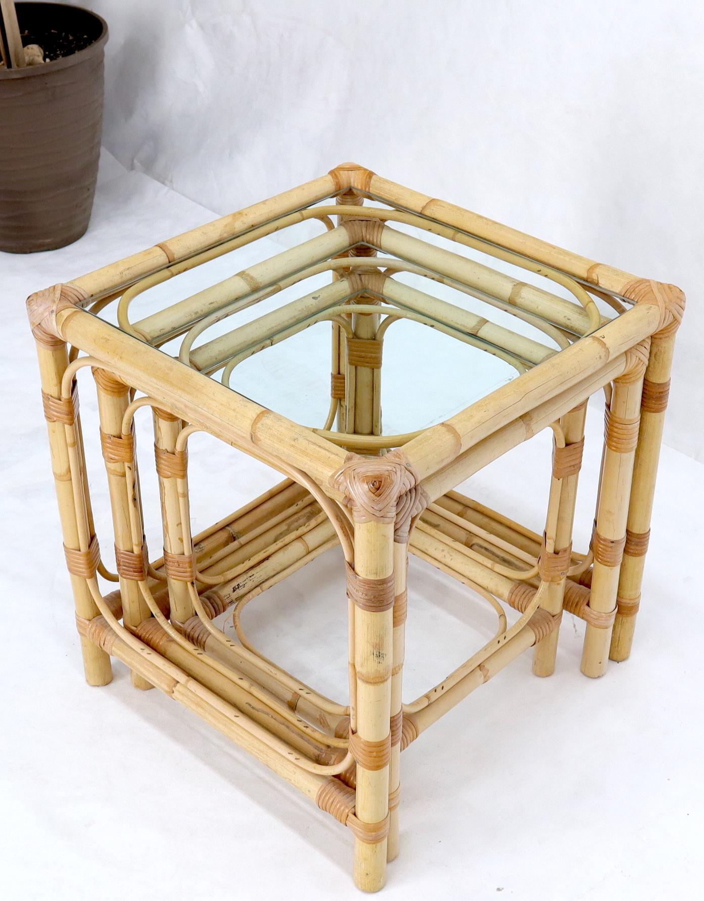EstablishedLines Set of 3 Nesting Bamboo Side End Tables