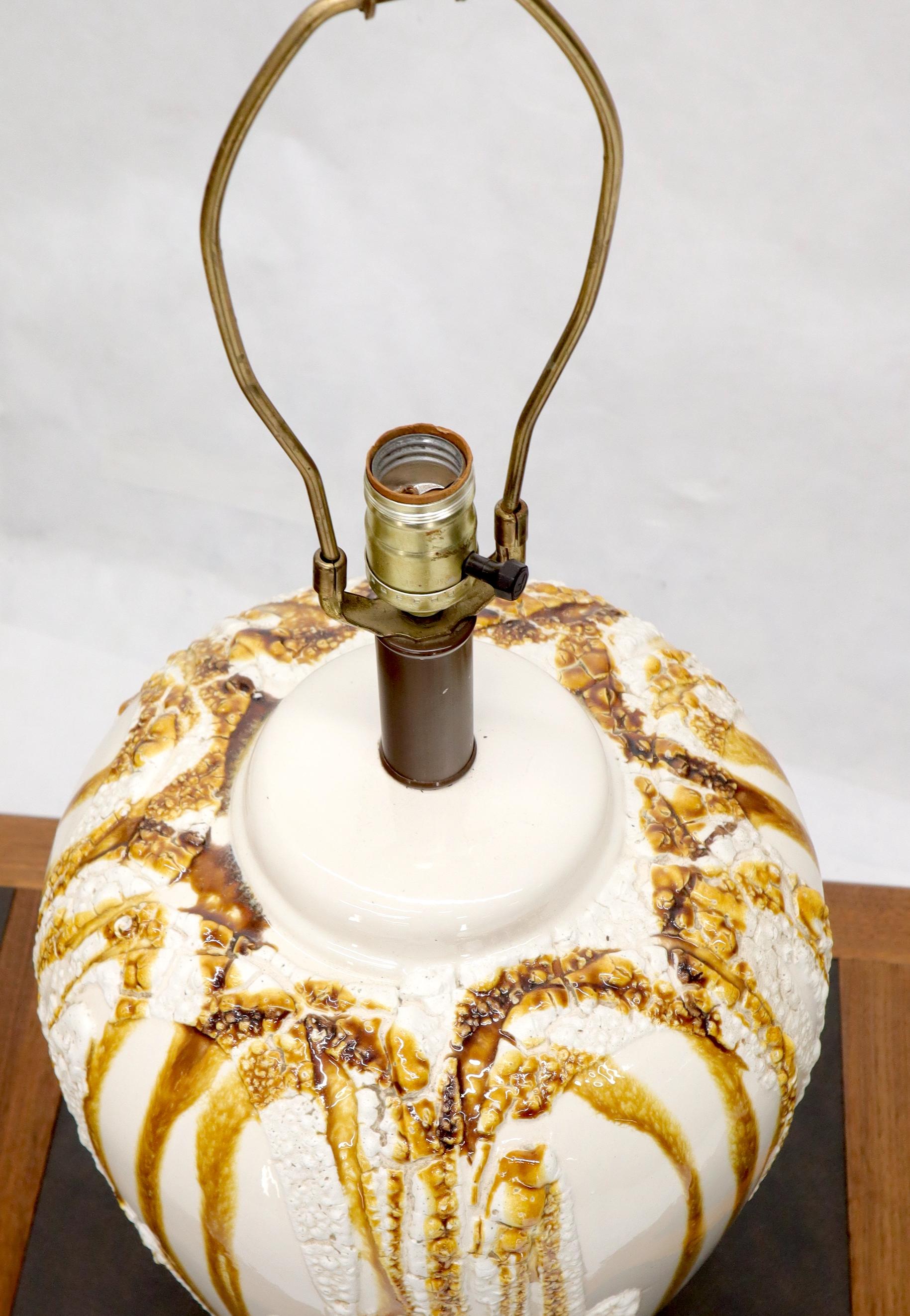 EstablishedLines Pair of Large Ceramic Art Pottery Bases Decorative Caramel Glaze