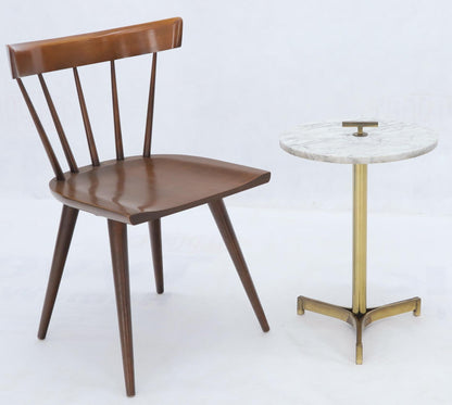 Round Marble Top Tripod Brass Base Legs Occasional Butler Side Table