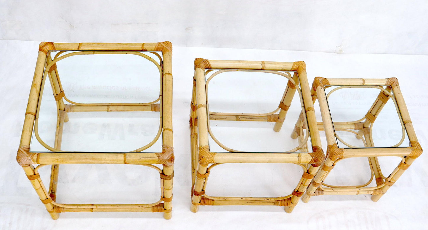 EstablishedLines Set of 3 Nesting Bamboo Side End Tables
