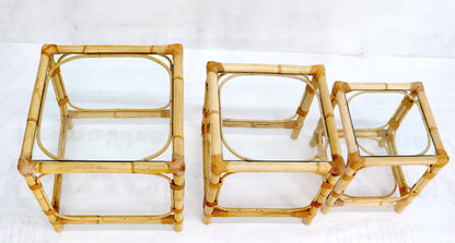 EstablishedLines Set of 3 Nesting Bamboo Side End Tables