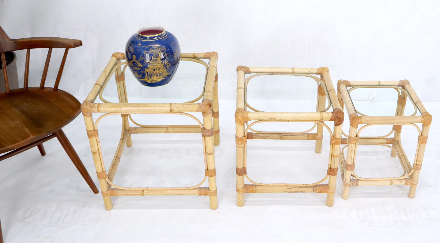 EstablishedLines Set of 3 Nesting Bamboo Side End Tables