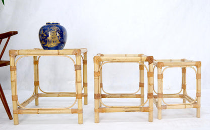 EstablishedLines Set of 3 Nesting Bamboo Side End Tables
