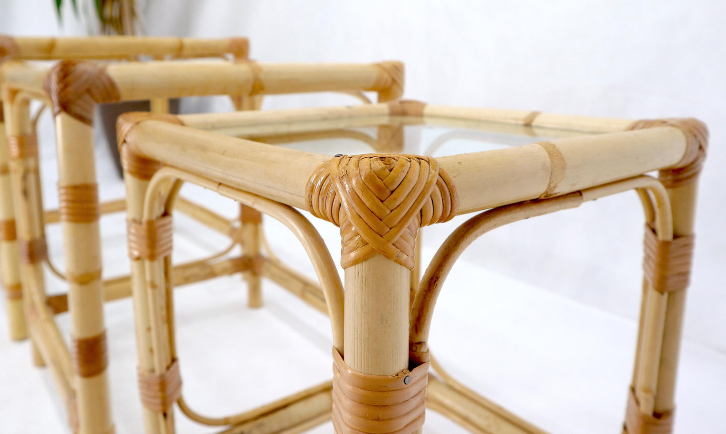 EstablishedLines Set of 3 Nesting Bamboo Side End Tables