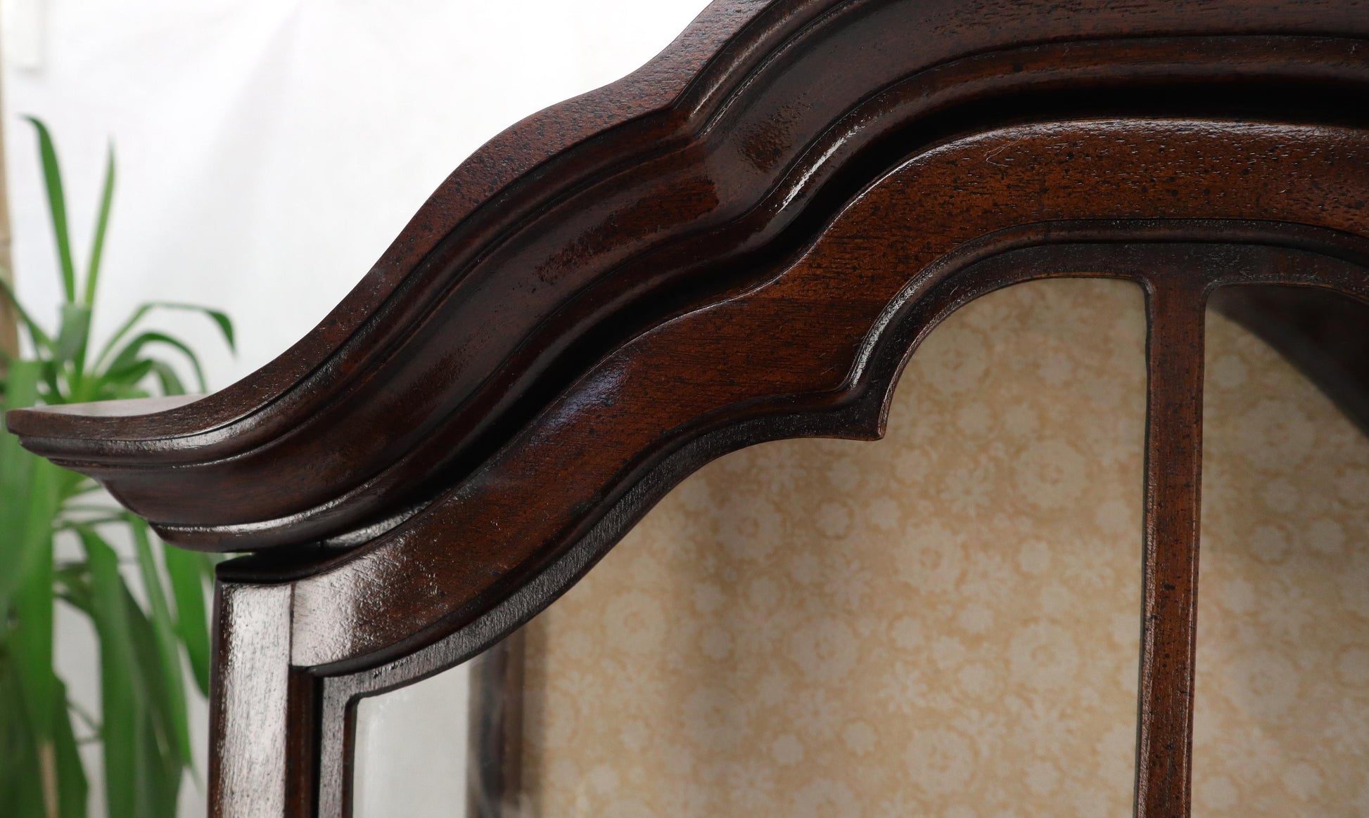 EstablishedLines Dome Shape Top Glass Shelves Two Drawer Compartment Curio Display Cabinet