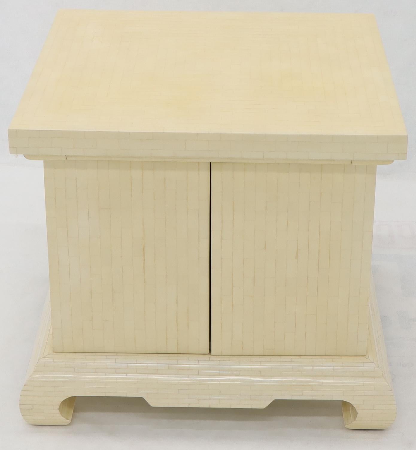 EstablishedLines Large Oversize Tessellated Bone Accent Stand Cabinet Side End Table