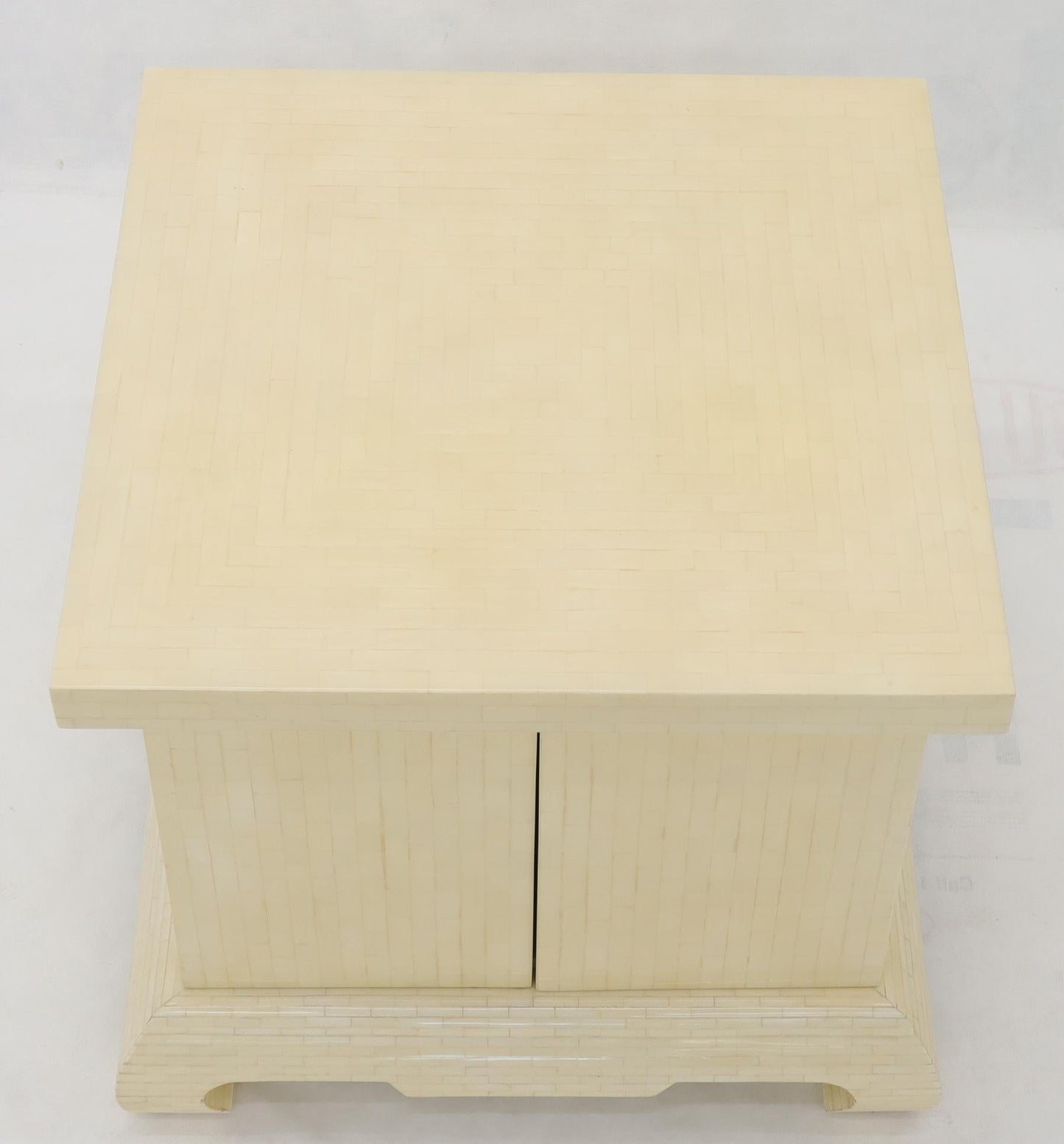 EstablishedLines Large Oversize Tessellated Bone Accent Stand Cabinet Side End Table